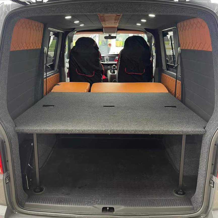 Custom Orange T6 Transporter with Kombi Nation Bed